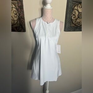 Athleta White Zip-Front Ace Tennis Dress